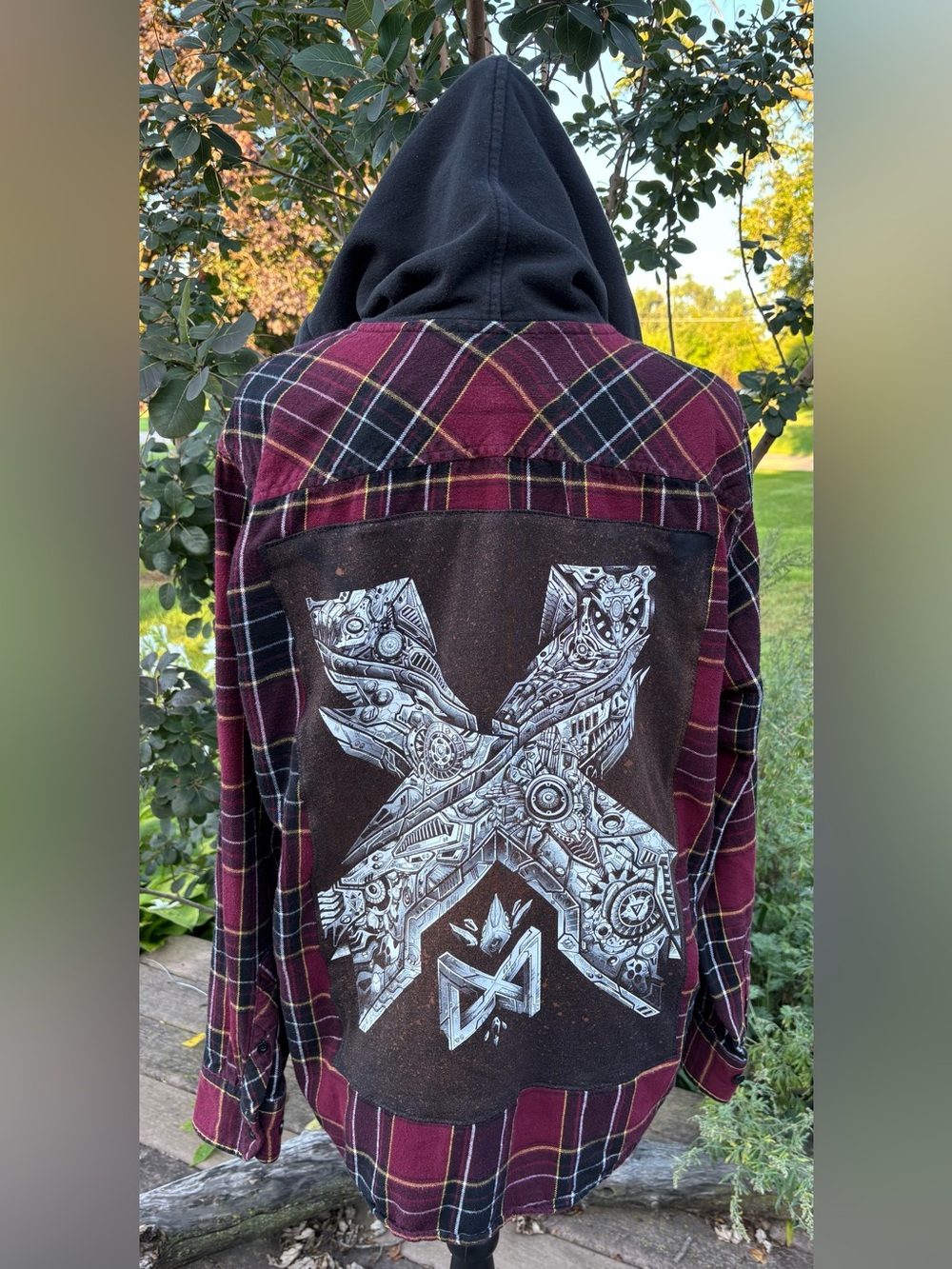 Excision upcycled hoodie flannel